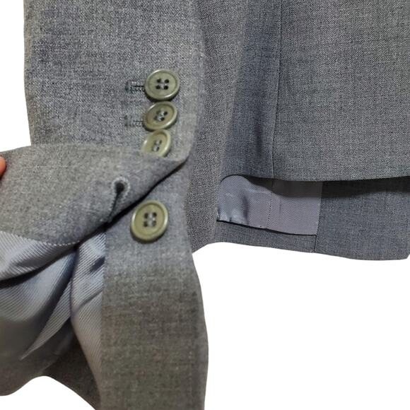 BCBGMaxazria Size Medium Single Button Wool Blend Blazer with 4 Front Pockets - Picture 9 of 11